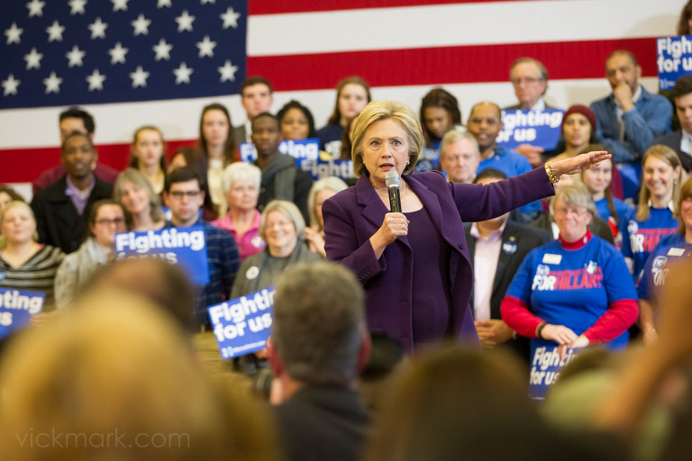 Hillary Clinton, a democratic candidate running for President of the United States, during a campaign stop at Nashua Community College., in Nashua, NH on Tuesday 2/2/16.
